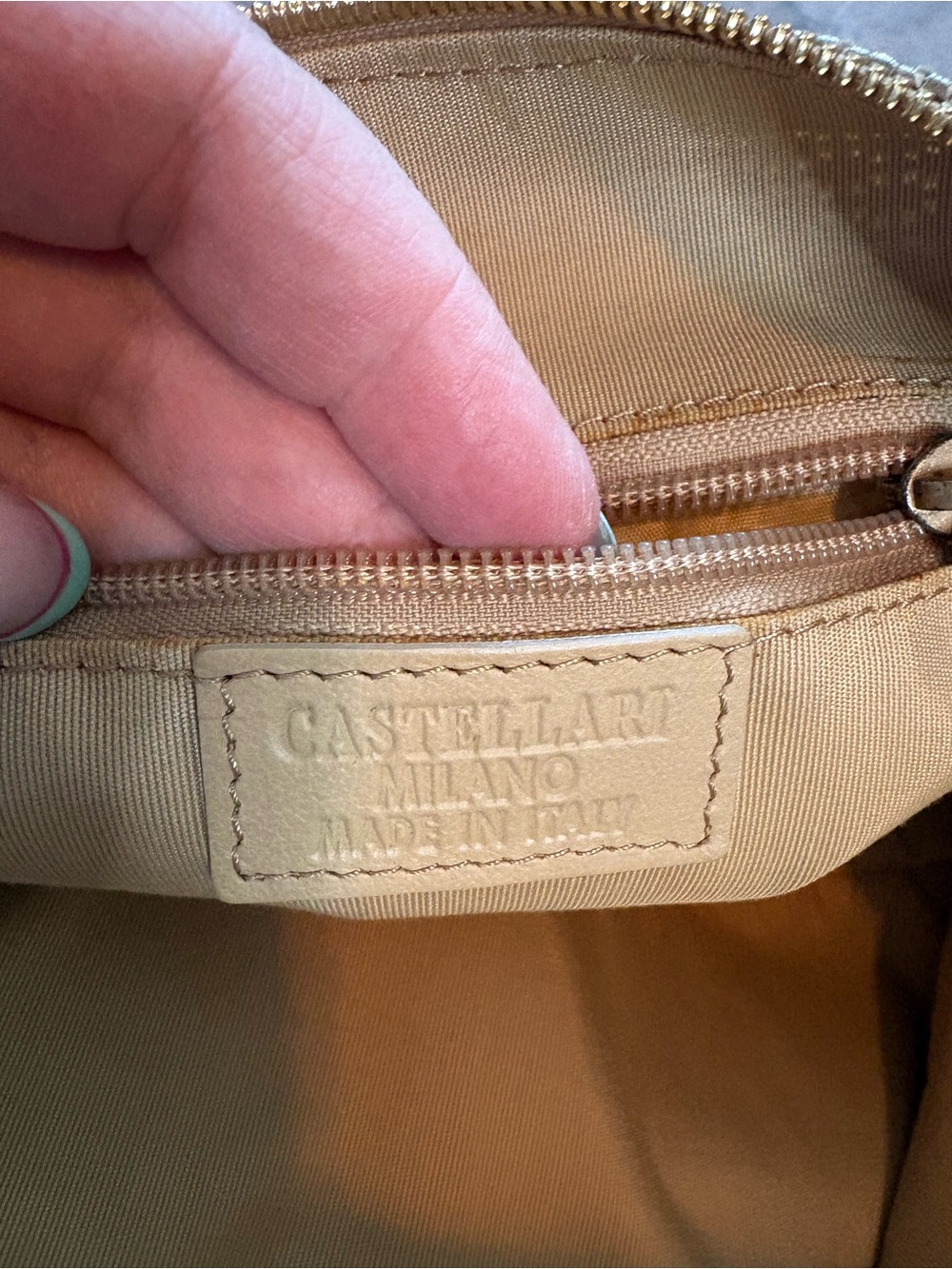 Castellari Milano Metallic Gold Leather Shoulder Bag - Vintage Y2K - Picture 2 of 8